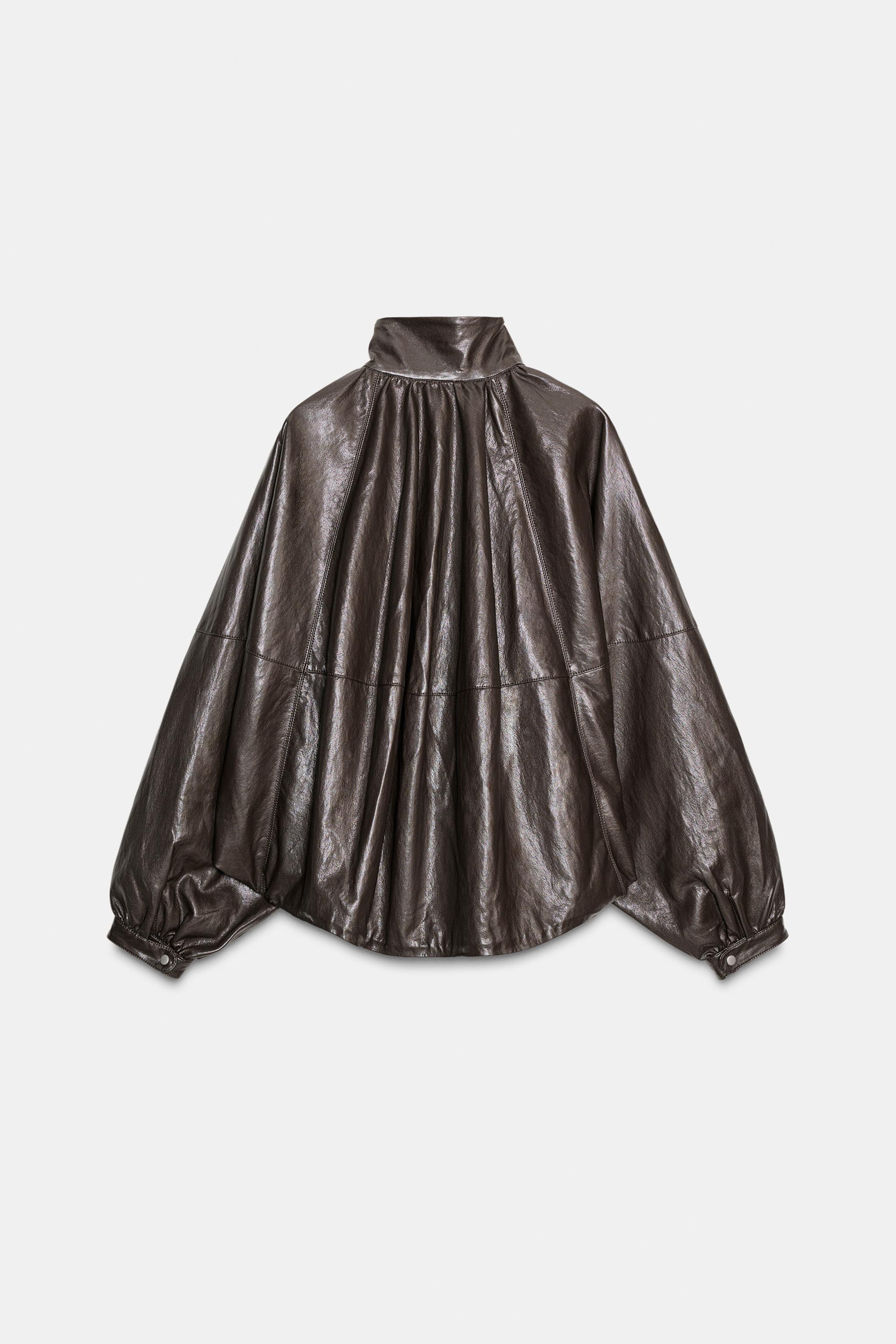 ZW COLLECTION FAUX LEATHER BOMBER JACKET